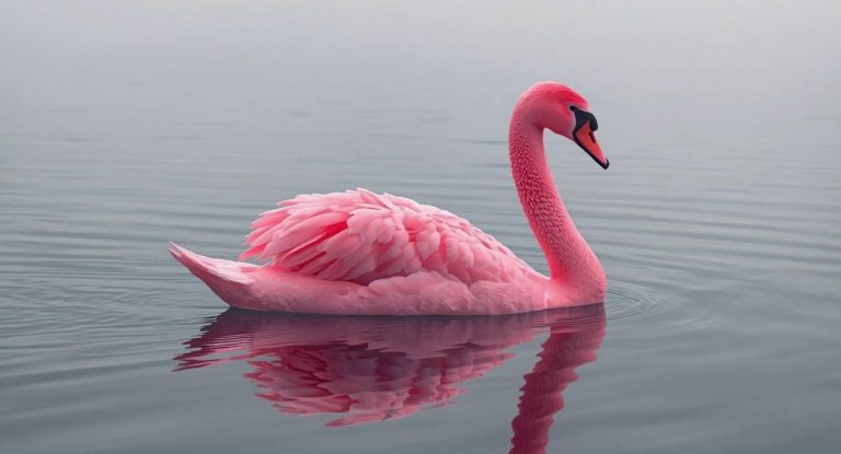 heather at mazzle is like a neon pink swan